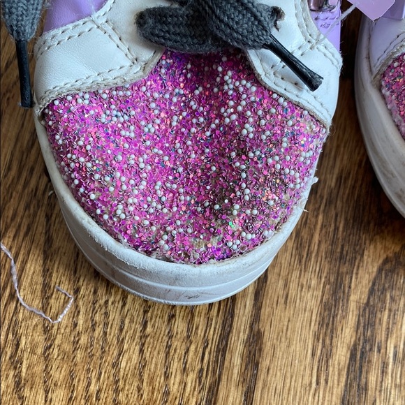 Pink and purple Lola and the Boys glitter Star sneakers, size 11C. Good cond. - Picture 7 of 16